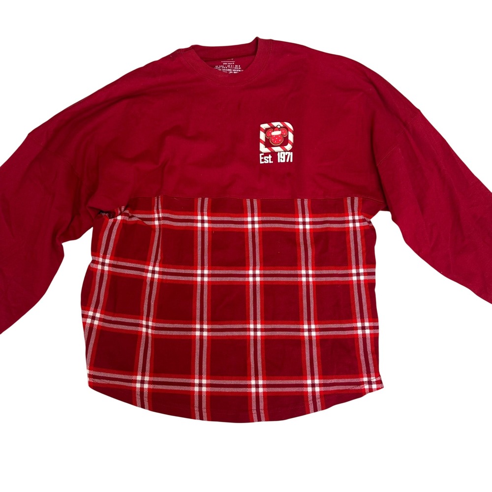 Walt Disney World holiday 2021 plaid festive spirit‎ jersey red size small